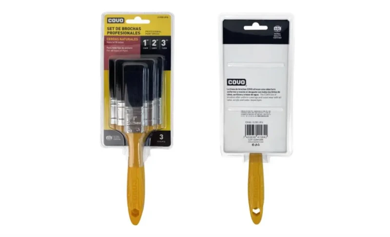 JUEGO DE BROCHAS PARA PINTAR 3 PIEZAS NEGRO COVO