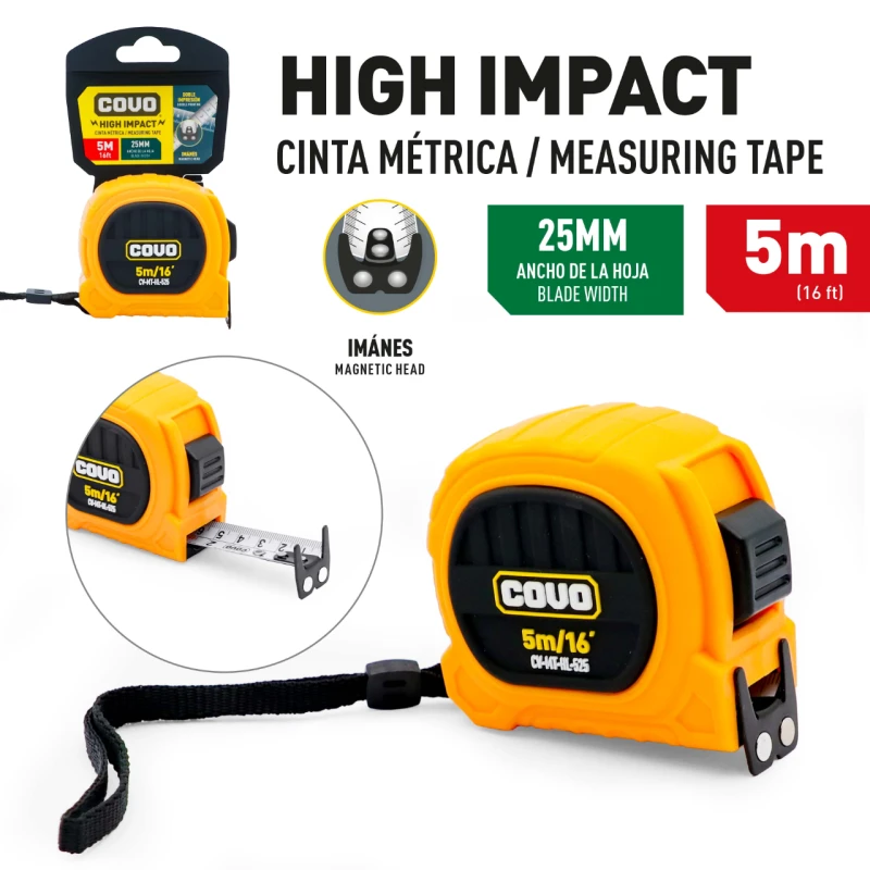 CINTA METRICA 5M ALTO IMPACTO COVO CV-MT-HL-525