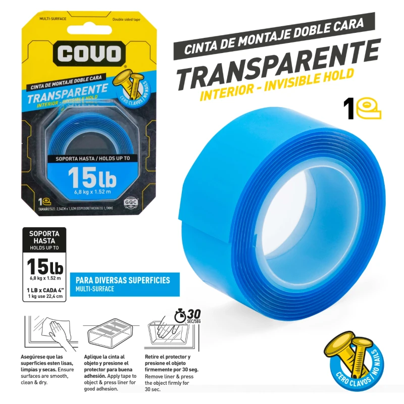 CINTA DOBLE FAZ 15LB COVO CV-DSMT-C