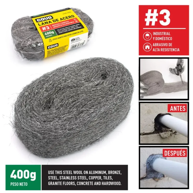 LANA DE ACERO #3 400G COVO CV-SY-3400G