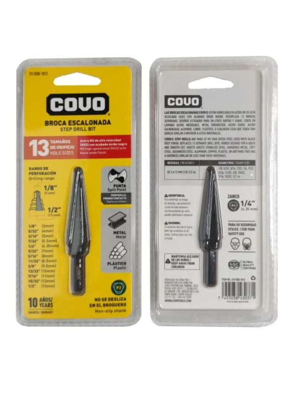 MECHA 1/4" MULTIMATERIAL ESCALONADA COVO CV-SDB-1812