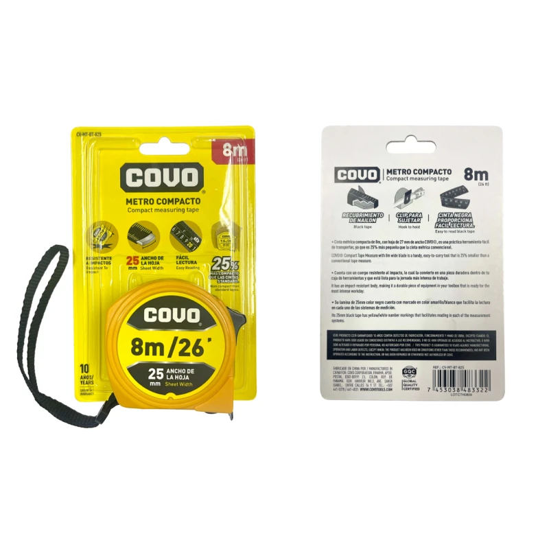 CINTA METRICA 8M COMPACTA COVO CV-MT-BT-825